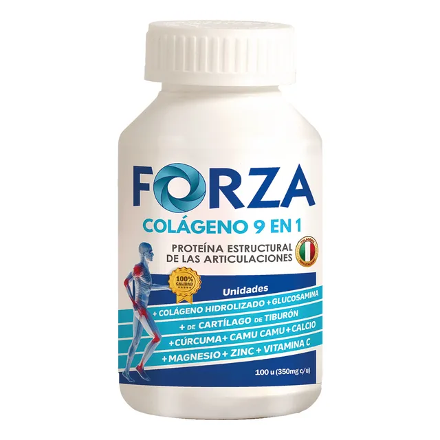 Colageno Forza 9 En 1 Origen Italiano 350mg 100 Capsulas
