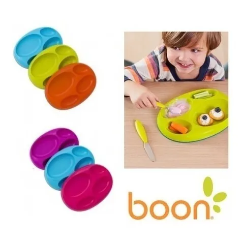 Set 3 Platos Con Divisiones Para Niñas  - Boon