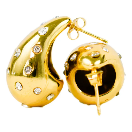Aros Gota Mujer Dorado Acero Quirúrgico Tendencia Milokita