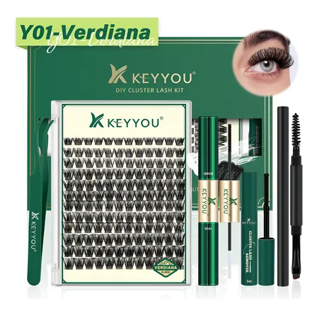 Kit Cílios Extensaões Y01 Verdiana Postiços Mistas Gruesas