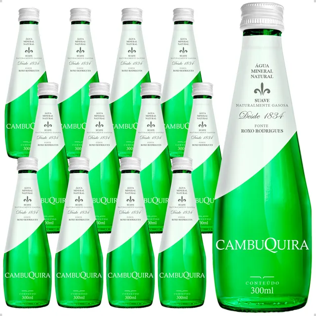 Água Mineral C/ Gás Refrescante Pack 12 Unidades 300ml H2o