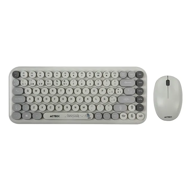 Combo 2 En 1 Inalámbrico Creator Chic K- Colors Mk480 2.4mhz Mouse Beige Teclado Gris