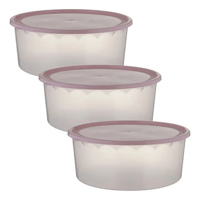 Combo 3 Hermeticos De 10 Lts 35cm Diametro Ideal Pizza Tarta