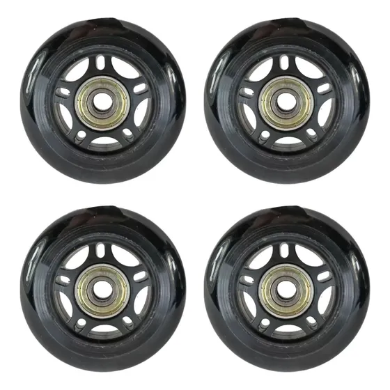 Ruedas Rollers Goma Pu 76 Mm X4 Unidades Con Rulemanes Abec7