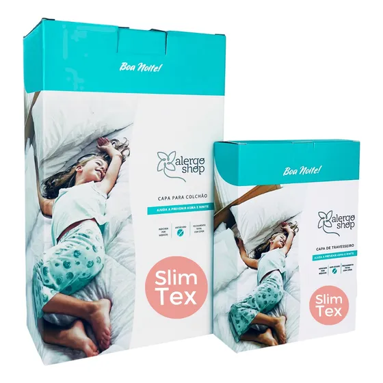 Capa Colchão Solteiro Antiácaro Slim Tex + Trav Alergoshop