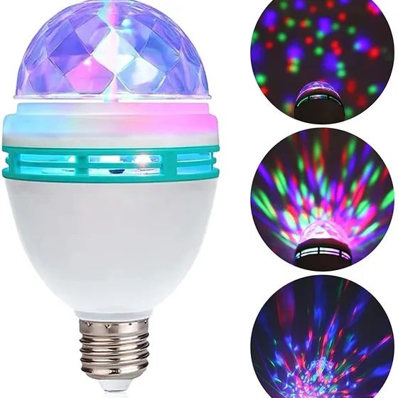 Lâmpada Led Globo Colorido Giratório Para Festa Discoteca Dj 127/220V