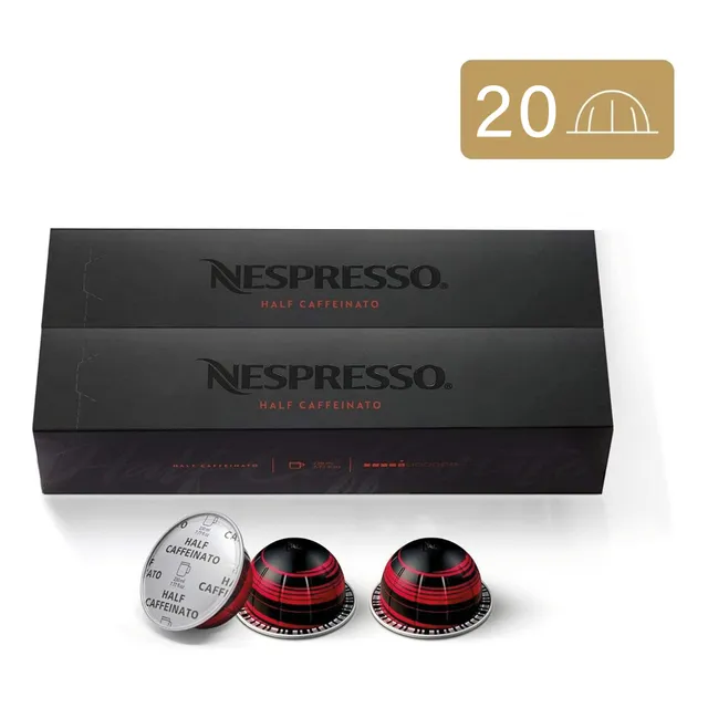20 Cápsulas Nespresso Vertuo Americano Half Caffeinato