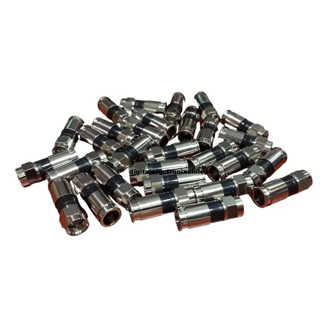 Conectores A Compresion Rg6 P/cable Coaxial Tv Cable 50unid