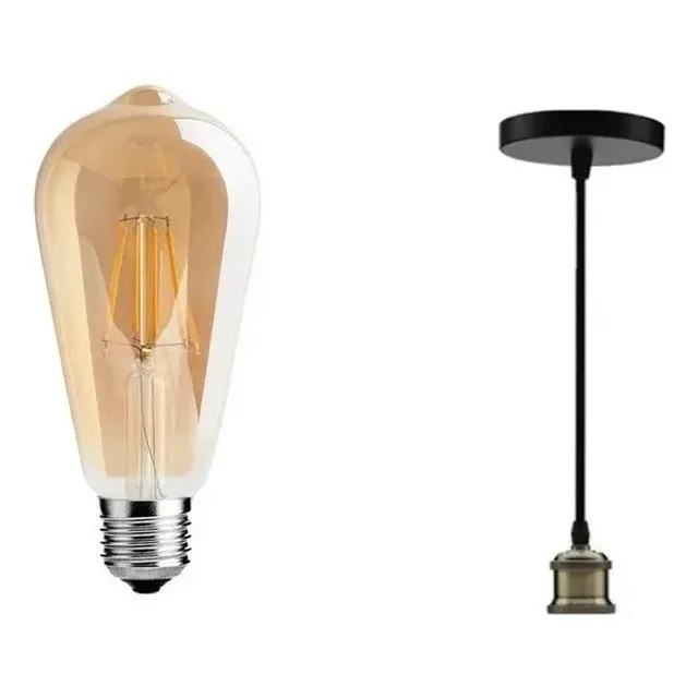 Portalampara Colgante Vintage + Bombillo Vintage Pera 