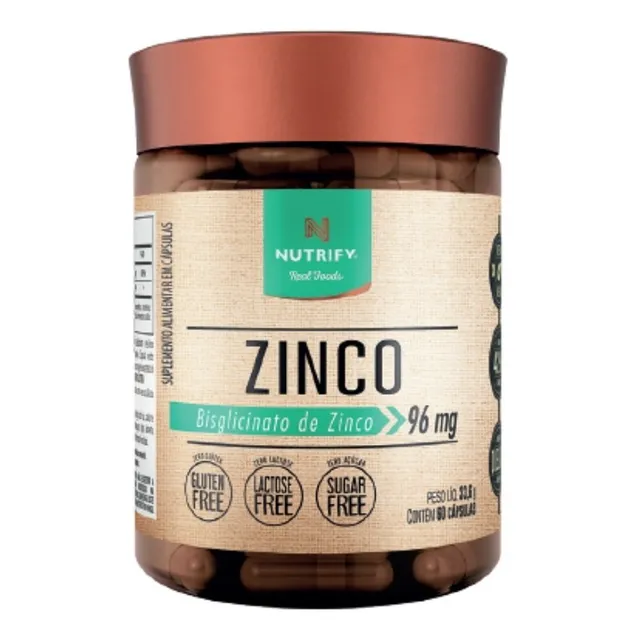  Zinco Em Cápsulas Quelato Vegano 60 Cápsulas - Nutrify     