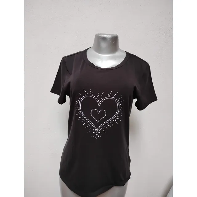 Franela H& Diamantes Imitacion Pack 2 Blanco/negro M/c T-l
