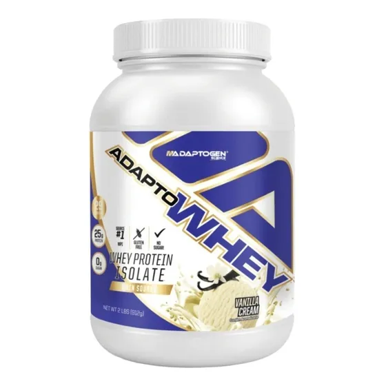 Adapto Whey Protein 912g Adaptogen Isolado Hidrolisado Concentrado Sabor Vanilla Cream