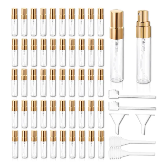50 Pcs Recargables Mini Botellas De Vidrio Para Perfume 5ml