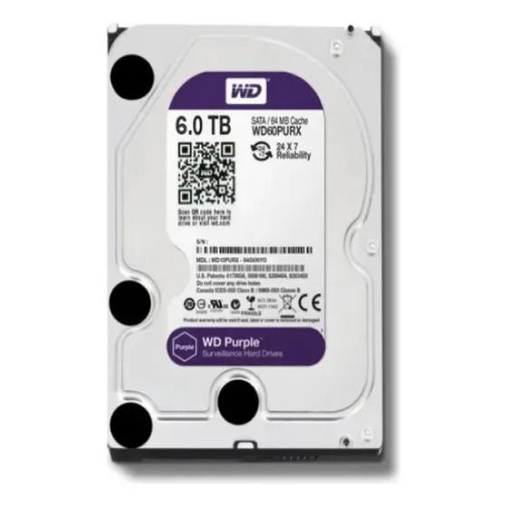 Disco Duro Western Digital 6tb, 3.5 Sata Purpura Cctv