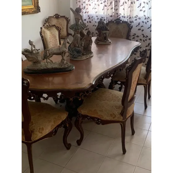 Comedor 6 Puestos Estilo Luis Xv
