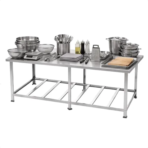 Mesa Baronesa 180x70 Cozinha Industrial Inox Desmontável