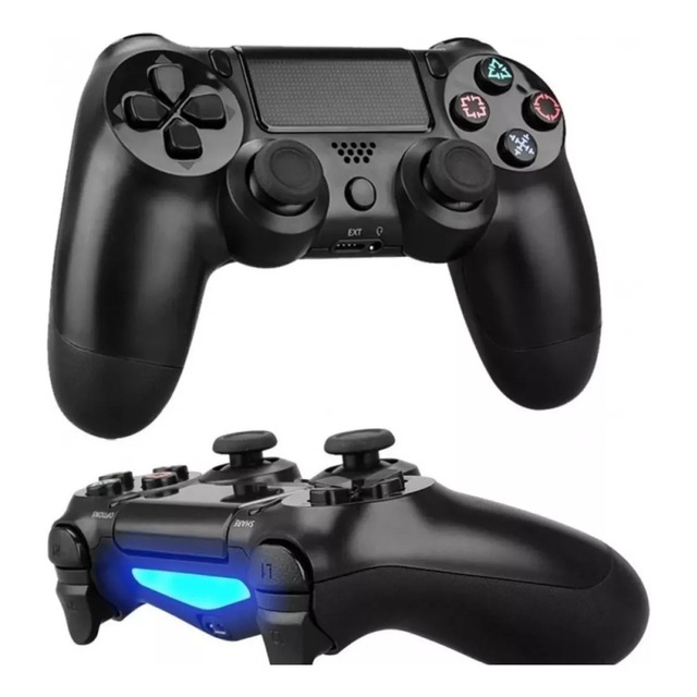 Controle Compatível Ps4 Bluetooth Pc Gamer Tv Smart Preto Controle Compatível Ps4 Bluetooth Pc Gamer Tv Smart Preto
