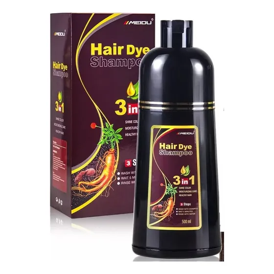 Shampoo Tinte Para Cabello Vino Rojo 500 Ml Meidu 3 En 1