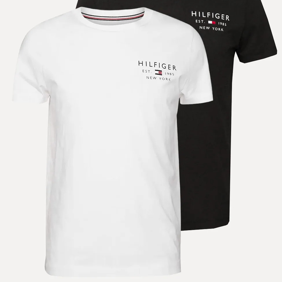 Kit Camisetas Tommy Hilfiger Brand Love Small Preta/braca Preta/branca S/p Kit Camisetas Tommy Hilfiger Brand Love Small Preta/braca Preta/branca S/p