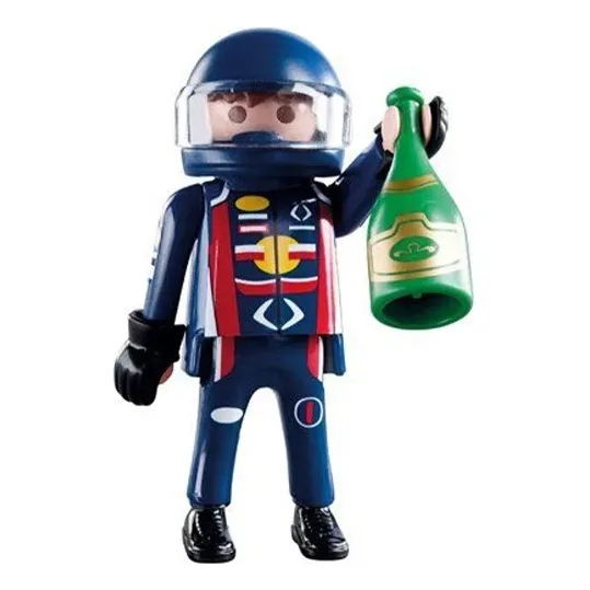Playmobi Da Série 3 Barrichelo Com Garrafa De Champagne? 