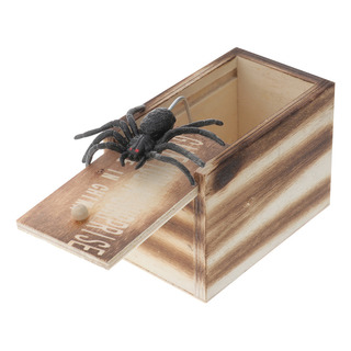 Juguete De Broma Tricky Spider Con Caja De Madera Halloween Juguete De Broma Tricky Spider Con Caja De Madera Halloween