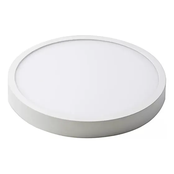 Foco Panel Led 24w Plafón Redondo 30cm Marco Blanco Sobrepuesto Luz Fria 6000°k 220v Demasled