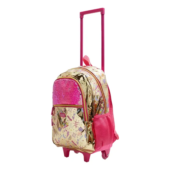 Mochila Escolar Carrito Nena Lentejuelas Metalizada 43x30 Cm