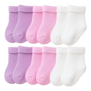 Kit 6 Pares Meias Rn Lisa Enxoval Maternidade Recém Nascido Rosa-claro 0 A 10 Me