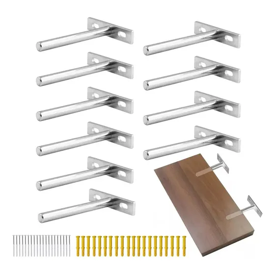 Pack 12 Soporte Escuadra Para Repisa Estante 10 * 1cm