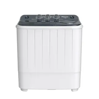 Hisense Lavadora Semiautomática Doble Tina Wsa1104p | Capacidad De Lavado 11 Kg Centrifugado 5.5 Kg | Motores Independientes | Cubierta Antioxidante De Plástico | 3 Perillas De Control Blanco