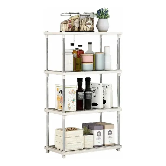 Estante Prateleira Modular Multiuso 4 Andares Organizadora Cor Branco