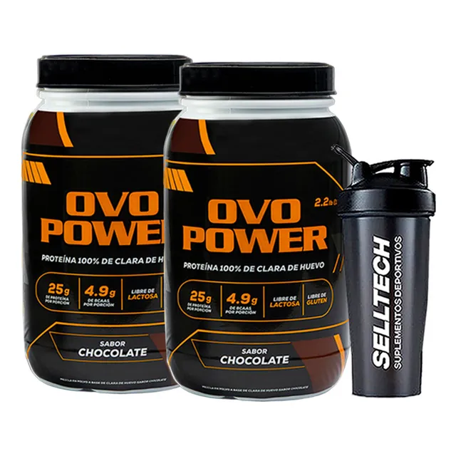 Proteína De Huevo Ovopower 1kg Chocolate X2+shaker+toalla