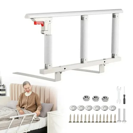Grades De Cama Proteção Ajust 68cm Grades Segurança 3 Grades Branco Para Metal Madeira Solteiro Casal Para Idoso Gestante Protecao Para Nao Cair Da Cama Box Bebe Protetor