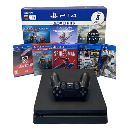 Ps4 Slim Playstation 4 + Jogo E Controle Garantia Preto
