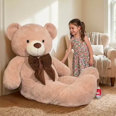 Oso De Peluche Teddy Grande  Abrazable Corazón 2 Metros Beige