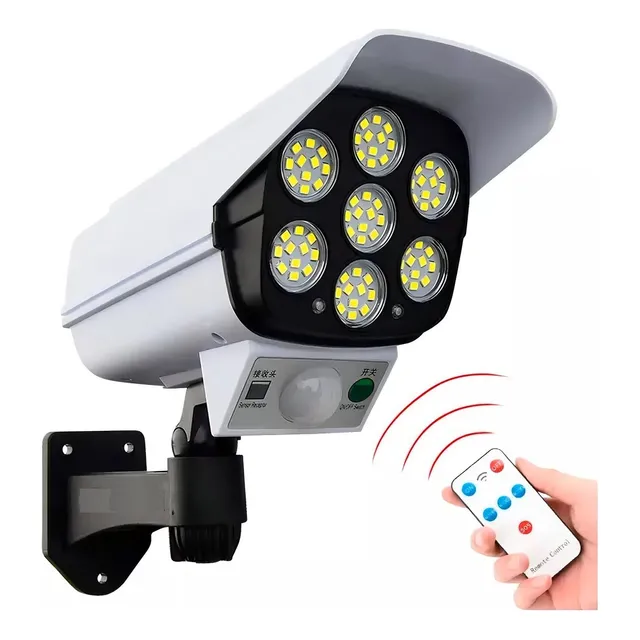 Lampara Solar Led Cámara Falsa Con Sensor De Movimiento