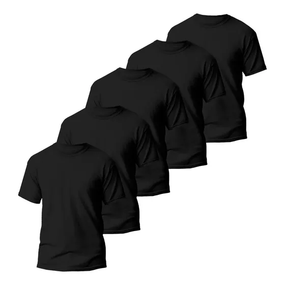Kit 5 Camisetas Básicas Masculina Dry Fit Lisa Tradicional 