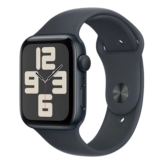 Apple Watch SE GPS • Caja de aluminio color medianoche de 44 mm • Correa deportiva color medianoche - M/L - Distribuidor Autorizado