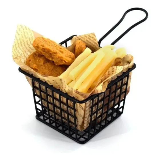 Mini Cesta Para Servir Papas Fritas Nuggets Canasto 13x13x8