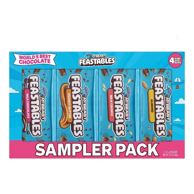Chocolates Mr Beast Feastables 4pz 60gr Cada Una