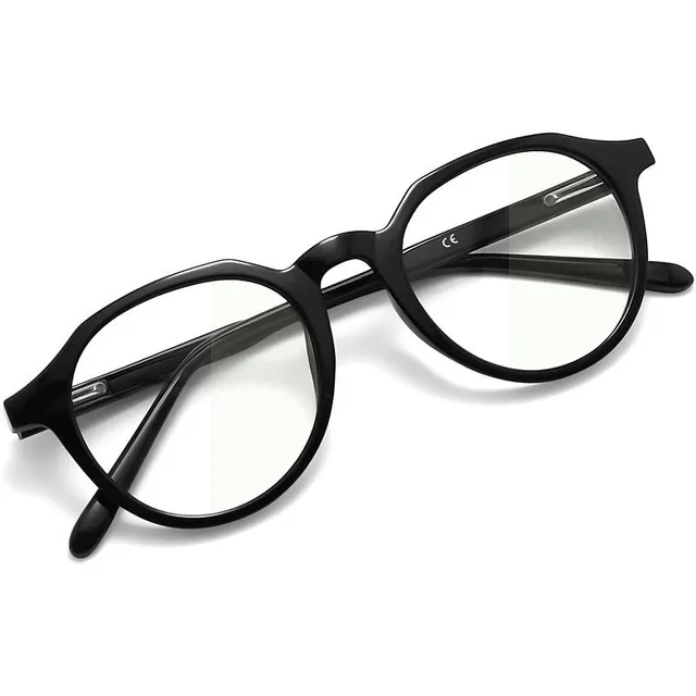 Lentes para Computadora Hombre y Mujer Filtro de Luz Azul Color Negro Anti Fatiga Ocular Redondos Moda Estilo Clásico
