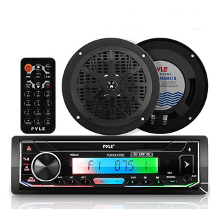 Pyle Bluetooth Marine Receiver Stereo & Speaker Kit 300w Sin Pyle Bluetooth Marine Receiver Stereo & Speaker Kit 300w Sin