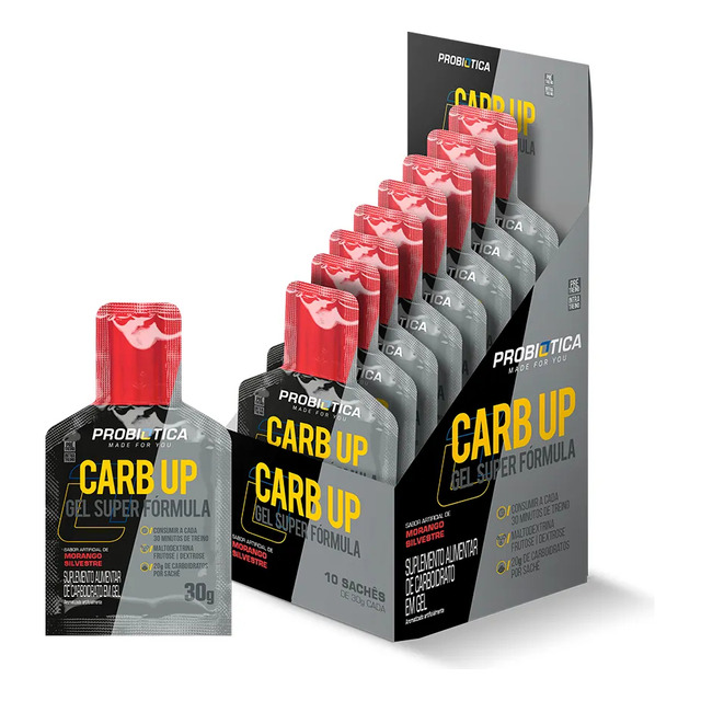 Carb Up Gel Super Fórmula 10 Saches De 30g Cada - Probiótica Sabor:morango Silvestre Carb Up Gel Super Fórmula 10 Saches De 30g Cada - Probiótica Sabor:morango Silvestre