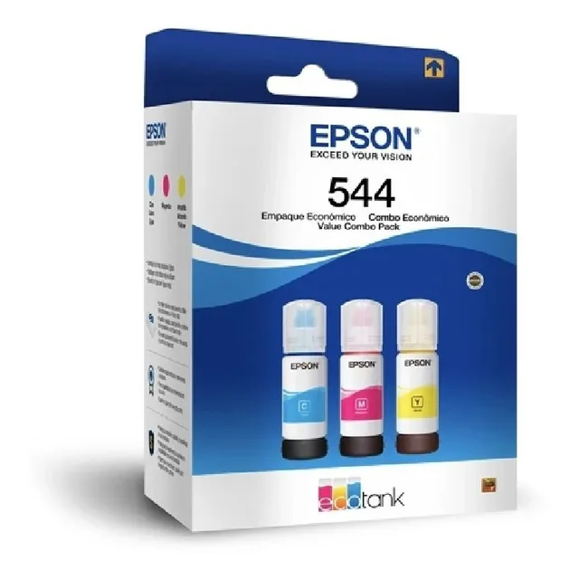 Pack 3 Tinta Epson T544 Ecotank Tinta Continua 6500 Pag C/u