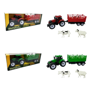 Trator Carrinho Fricção 30cm + Animais Fazendinha Brinquedo Trator Carrinho Fricção 30cm + Animais Fazendinha Brinquedo