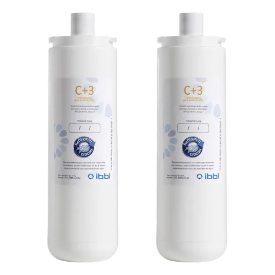 Kit Com 2 Filtros Refil C+3 Para Purificadores De Água Ibbl