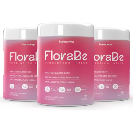Kit Com 3 Probióticos Íntimo Florabe Para Flora Vaginal E Ph Sem Sabor