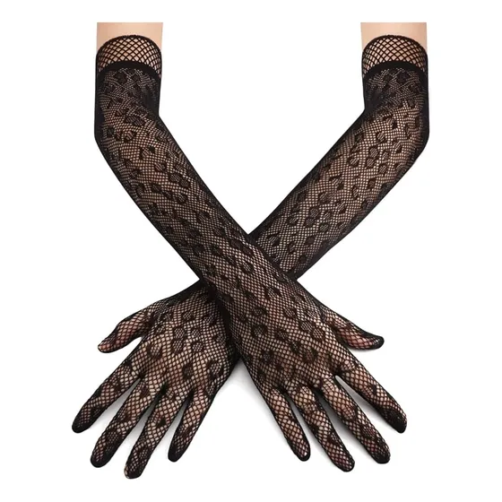 Guantes Largos  // Malla Elástica // Negros