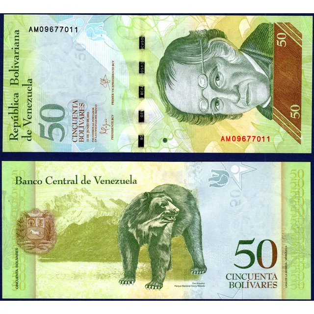 Billete 50 Bolívares Am8 23 De Junio De 2015 Simón Rodríguez
