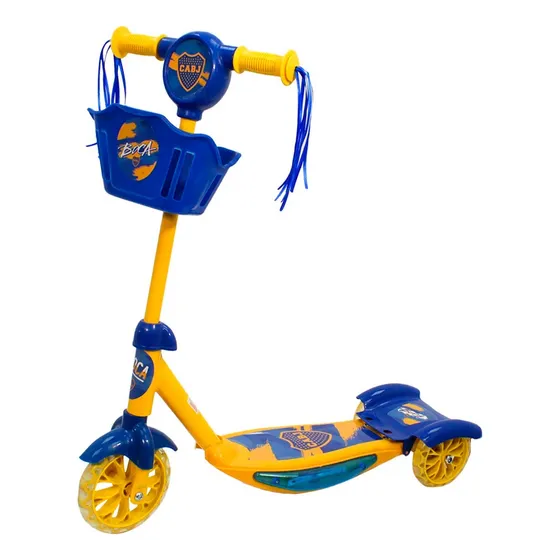 Monopatin Infantil 3 Ruedas Plegable Boca Juniors Luz Sonido